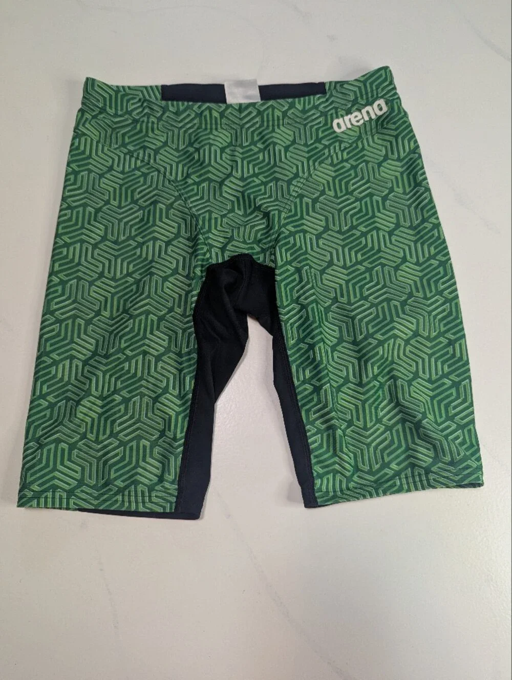 Arena Men’s Kikko Jammer Swimsuit - Green Geometric Print - Size USA/UK 30